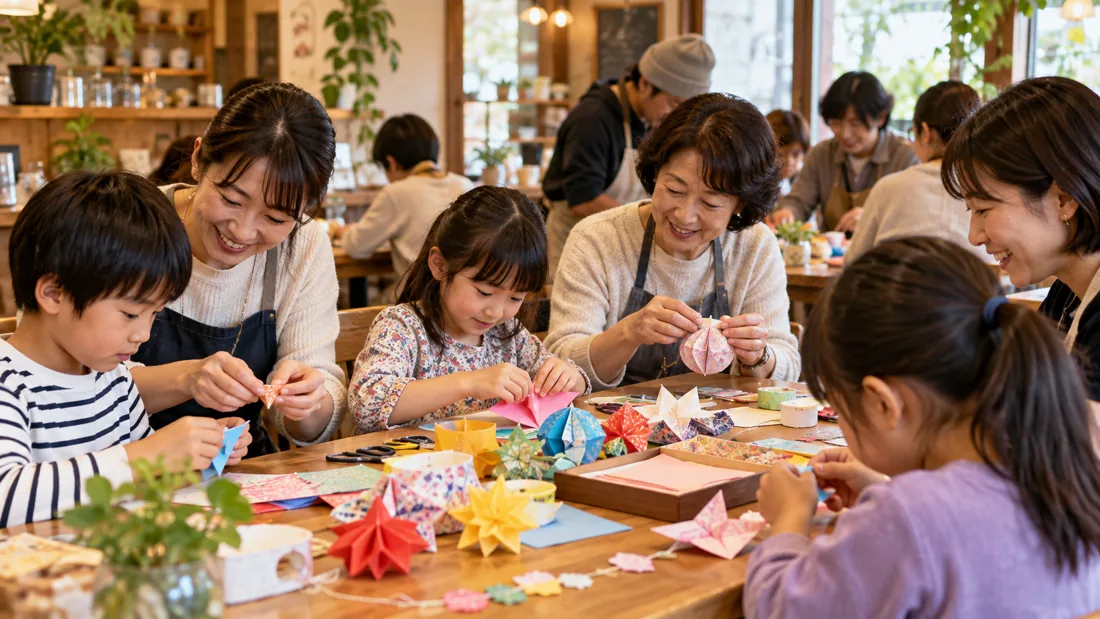 工作イベントを楽しむこどもと大人